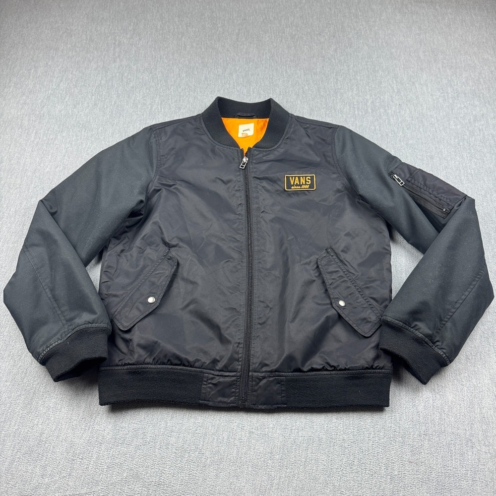 Vans Black Bomber Jacket with Orange Lining